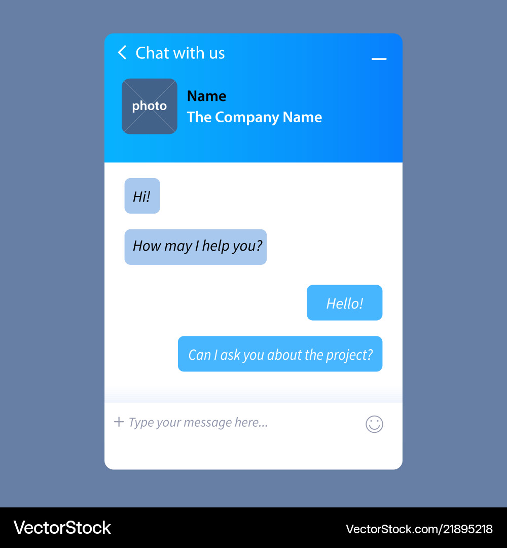 Modern live chat window for web pages Modern live chat window for web pages vector image
