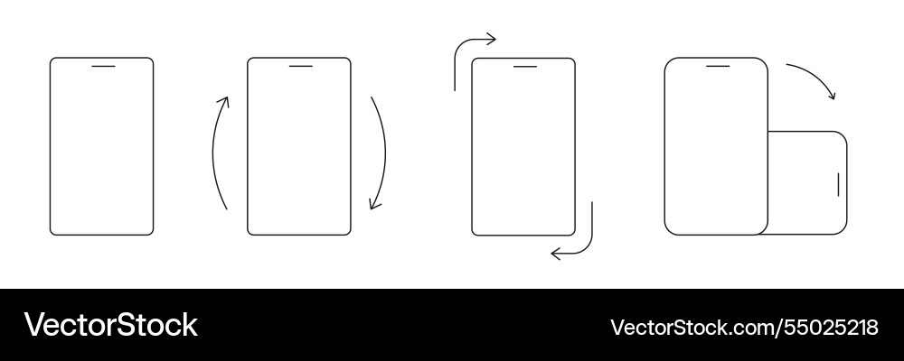 Rotate mobile phone icon rotation symbol Vector Image