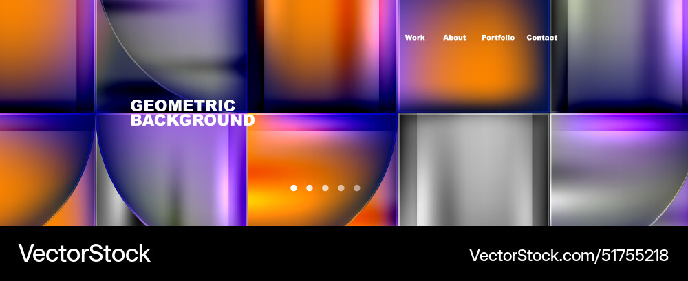 Round triangles and squares web site page template vector image