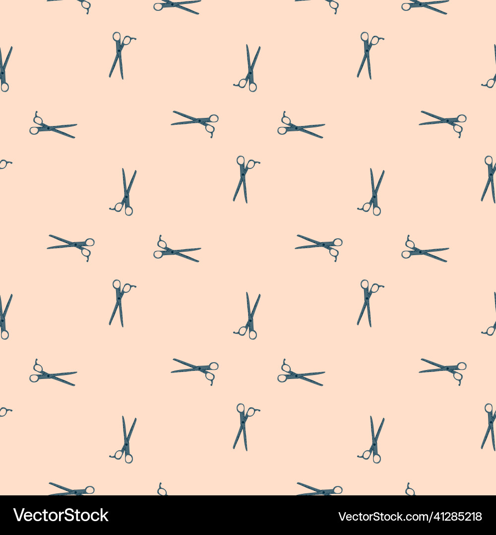 Scissors seamless pattern retro salon background Scissors seamless pattern retro salon background Vector Image