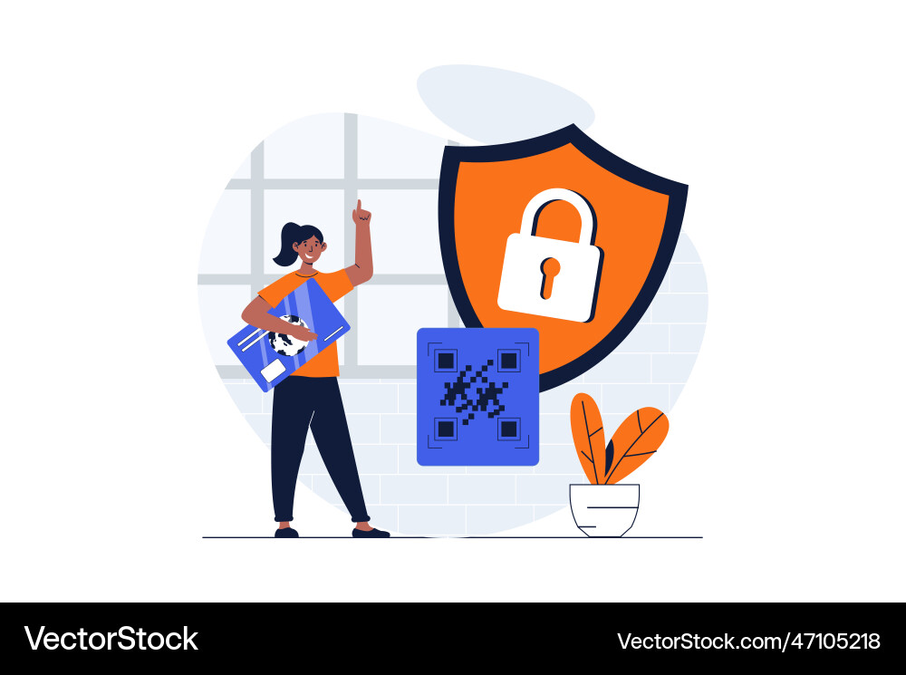 Secure payment web concept with character scene Secure payment web concept with character scene vector image