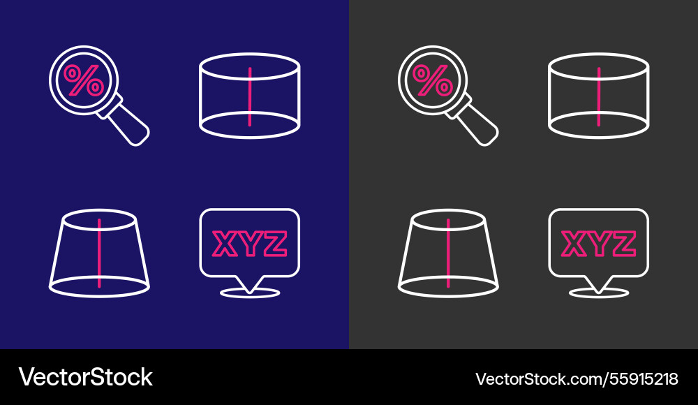 Set line xyz coordinate system geometric figure Set line xyz coordinate system geometric figure vector image