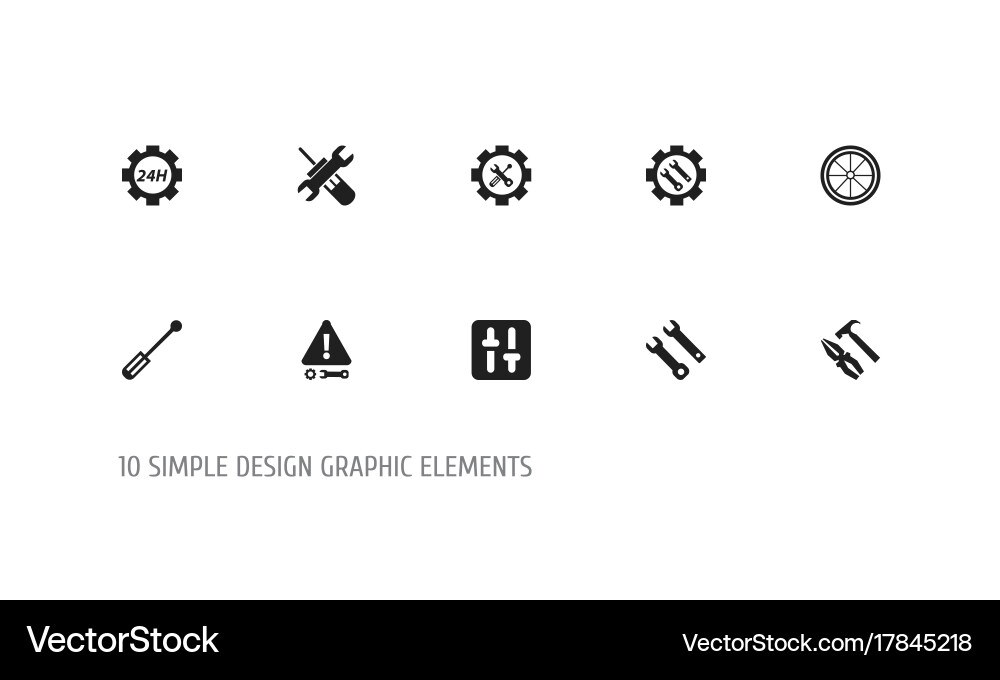 Set of 10 editable tool icons includes symbols Vector Image