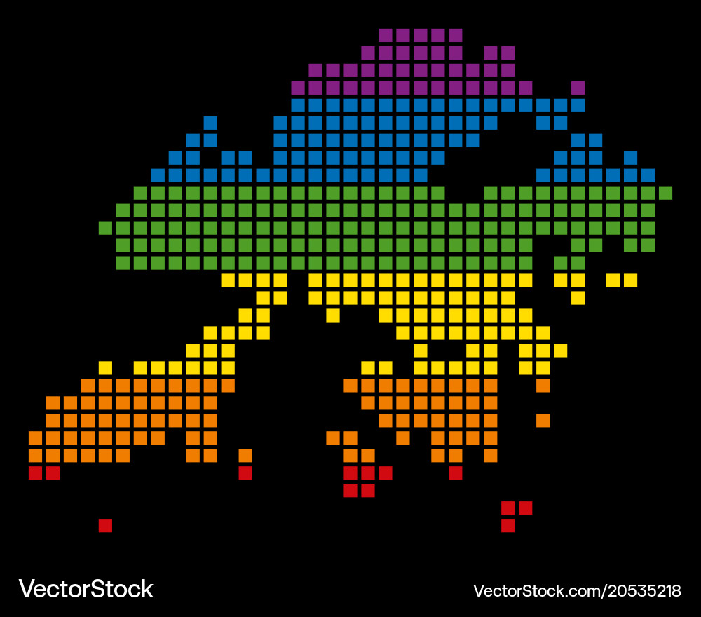 Spectrum pixel lgbt hong kong map vector image