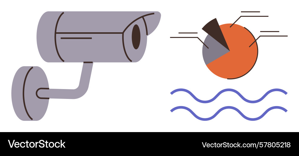 Surveillance camera monitoring data analytics Surveillance camera monitoring data analytics vector image