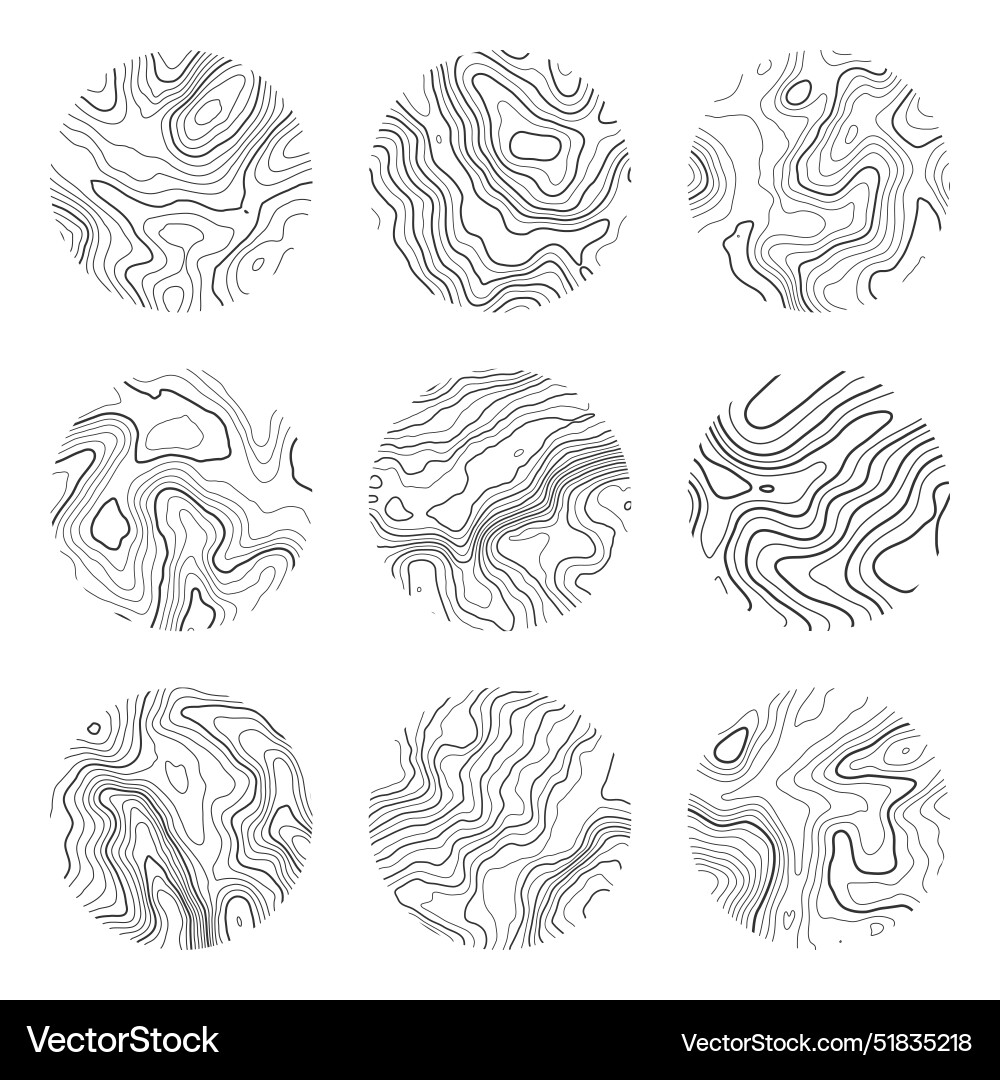Topographic map with contour lines geographic Topographic map with contour lines geographic vector image