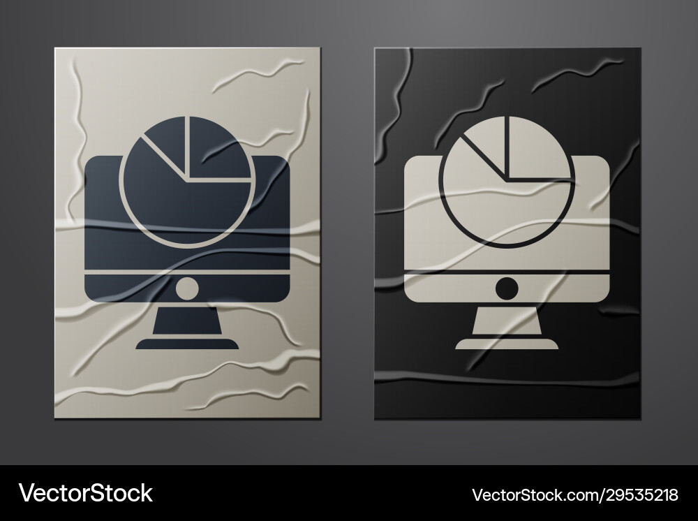 White computer monitor with graph chart icon White computer monitor with graph chart icon Vector Image