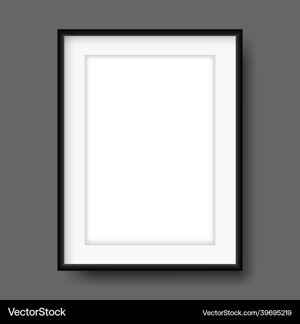 Black 3d photo frame object Black 3d photo frame object vector image