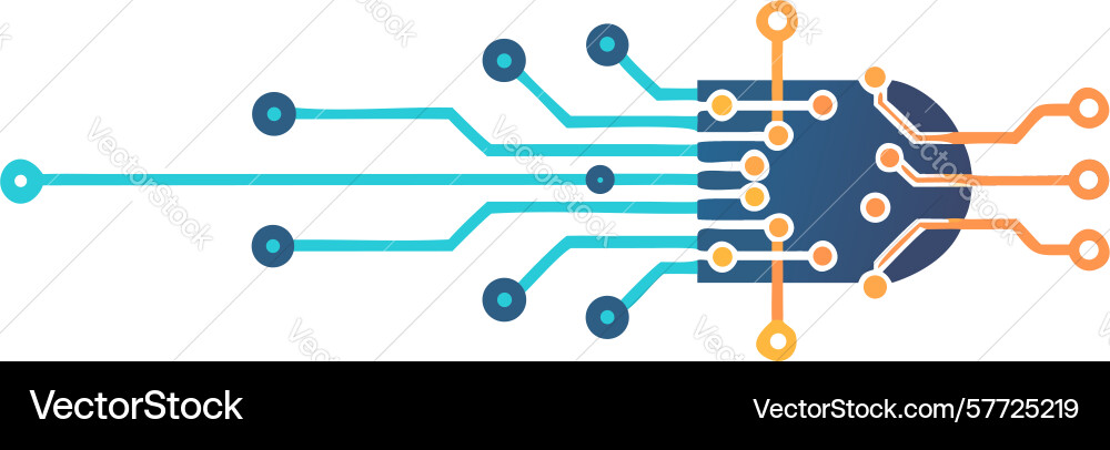 Cpu processor circuitry brain of modern computing vector image