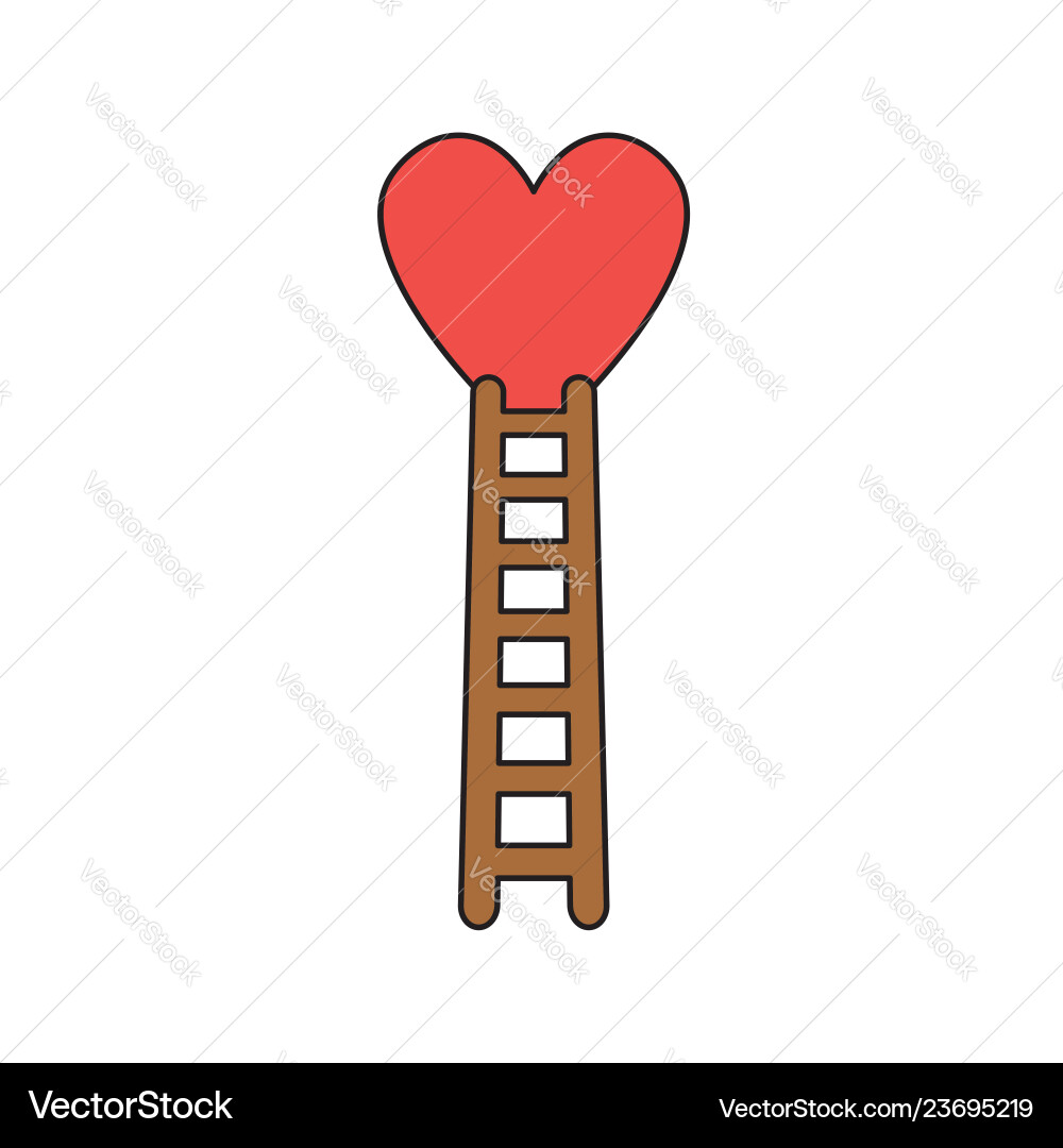 Flat design style concept climb to heart Flat design style concept climb to heart Vector Image
