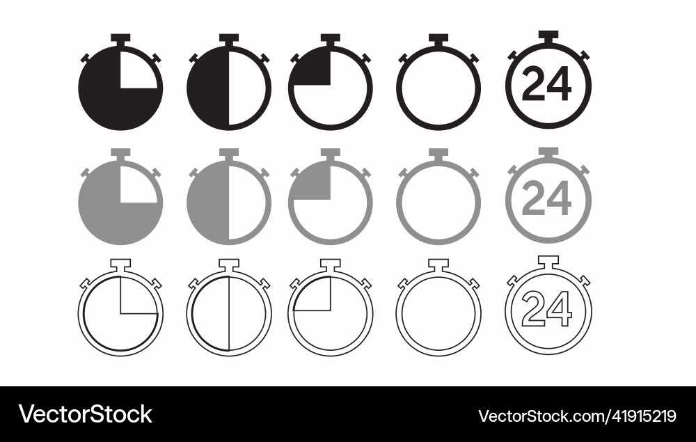 Isolated time and clock line icons Isolated time and clock line icons Vector Image