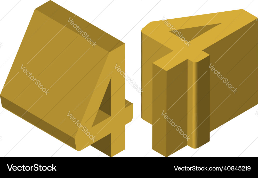 Isometric number 4 template for creating logos Isometric number 4 template for creating logos vector image