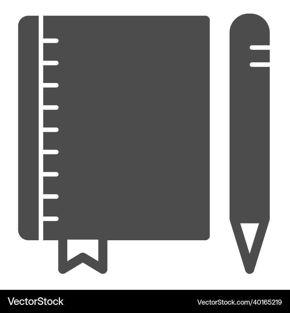 Notebook and pen copybook drawing block notepad Notebook and pen copybook drawing block notepad vector image