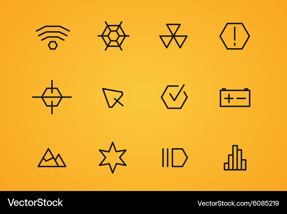 Outline ui technology icons set vector image
