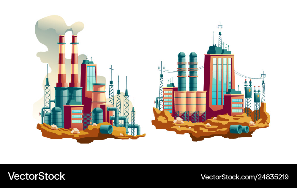 Power plant or station cartoon Power plant or station cartoon vector image