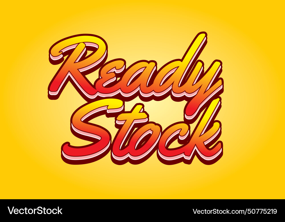Ready stock text effect in 3 dimension style Ready stock text effect in 3 dimension style Vector Image