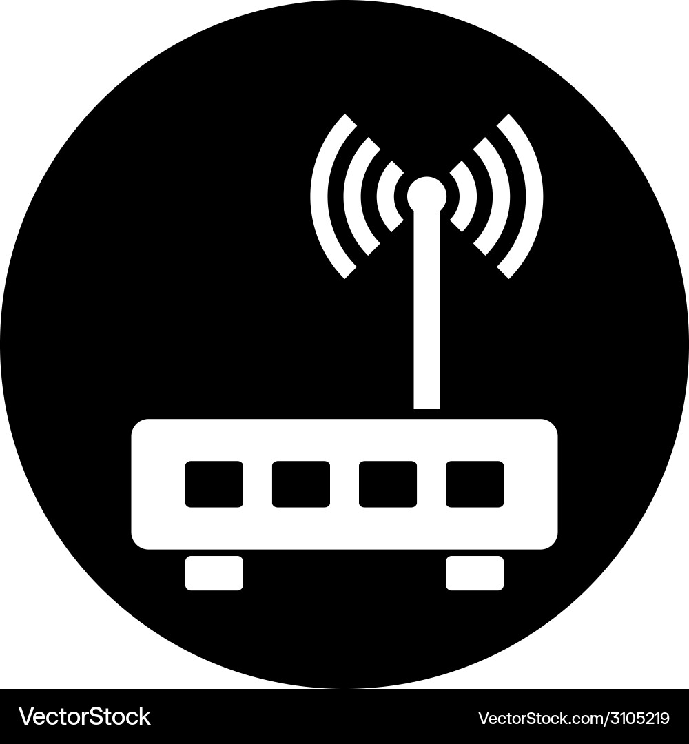 Router symbol button Vector Image