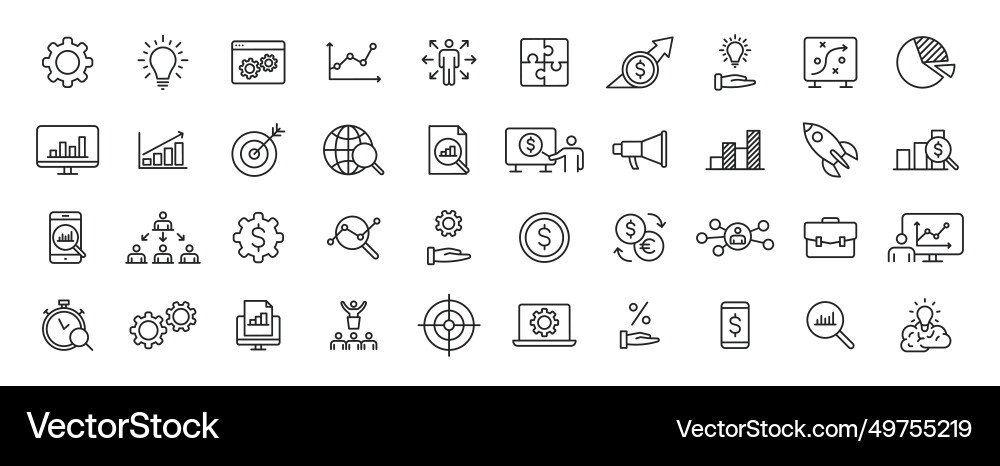 Set of 40 data proceassing web icons in line Vector Image