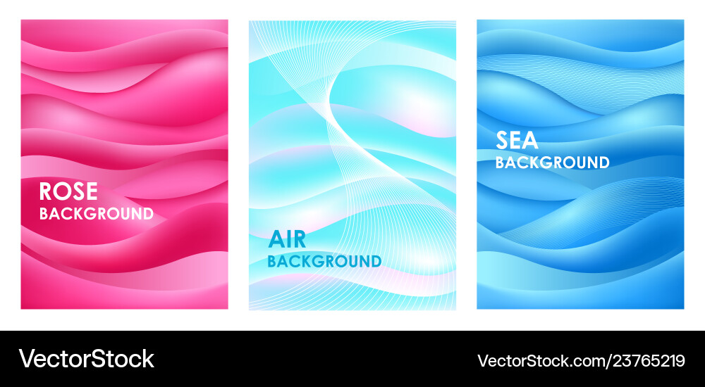 Set of abstract background with waves Vector Image