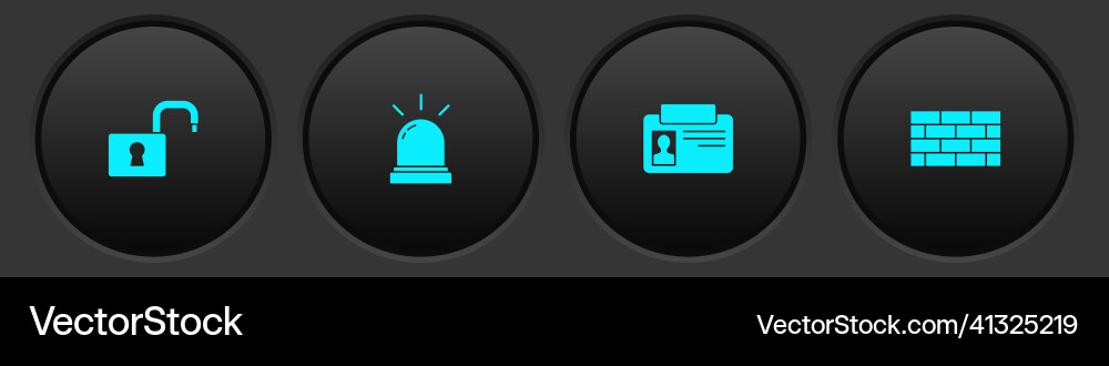 Set open padlock motion sensor identification Vector Image