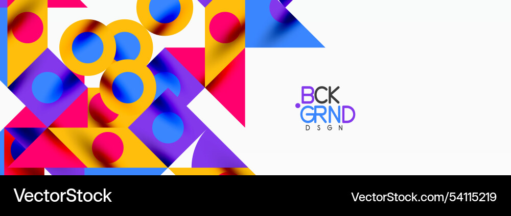 Trendy colorful circles lines arrows triangles Vector Image
