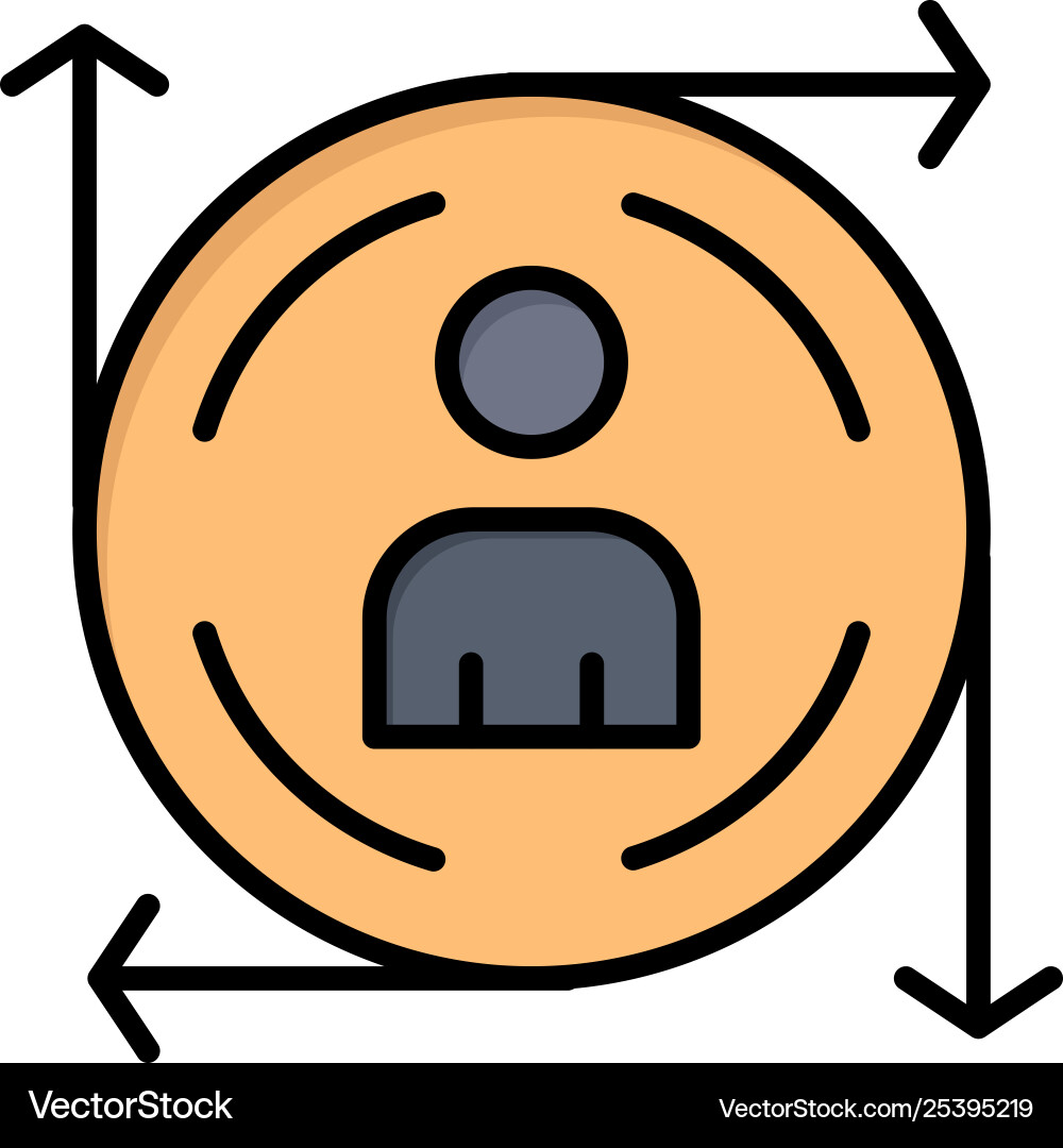User predication arrow path flat color icon User predication arrow path flat color icon vector image
