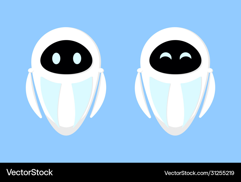 White robots for technical support Vector Image