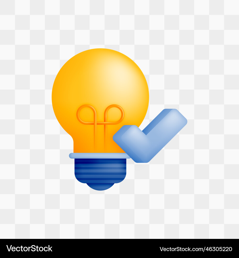 3d icon realistic render style of lamp or light vector image