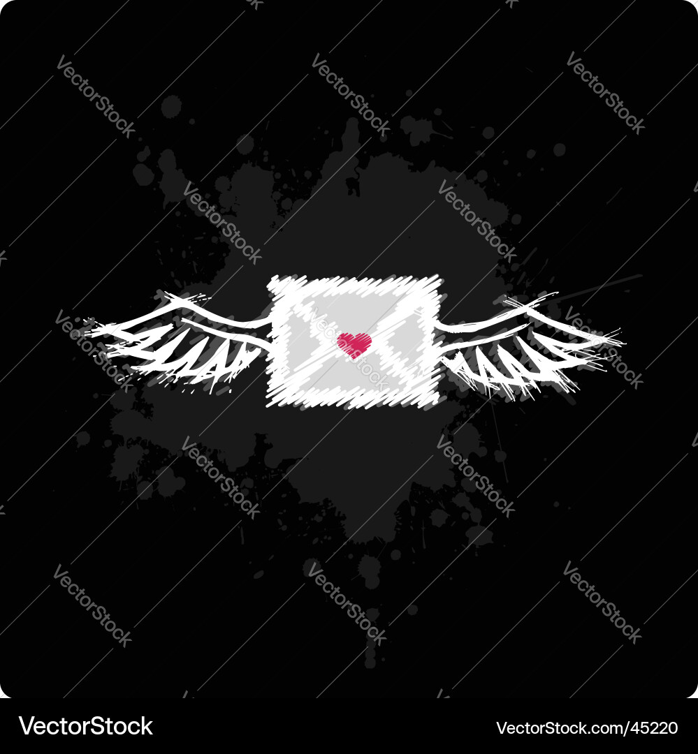 Abstract Love Wings Vector Image