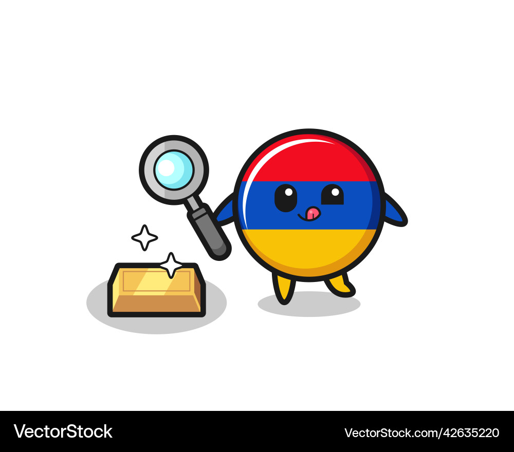 Armenia flag character is checking Vector Image