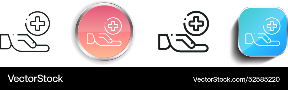 Charity icon thin linear regular and button style Vector Image