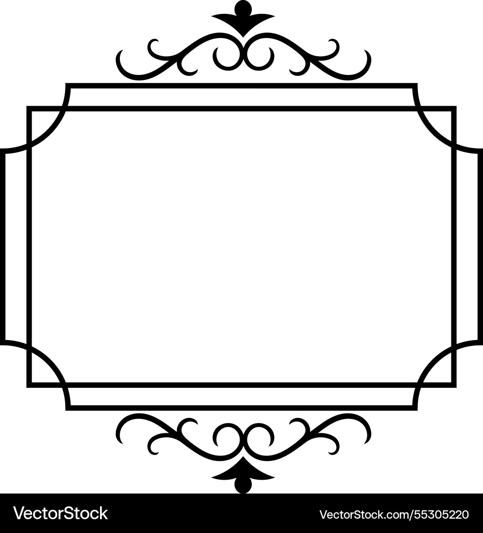 Classic rectangular frame featuring a symmetrical Classic rectangular frame featuring a symmetrical vector image