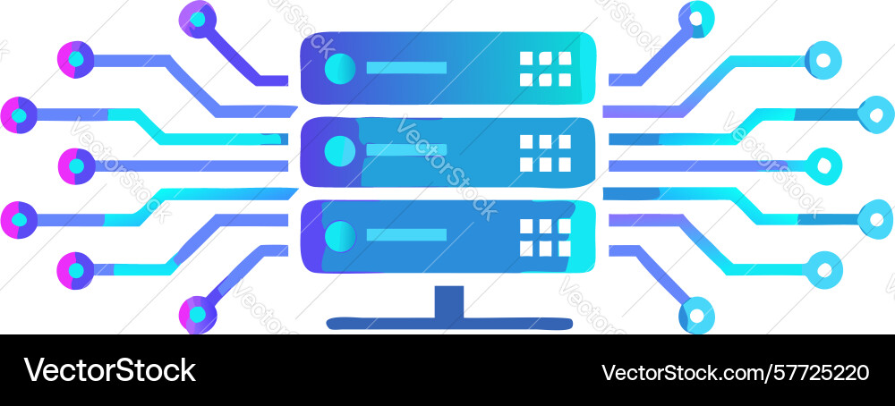Data server connections network infrastructure vector image
