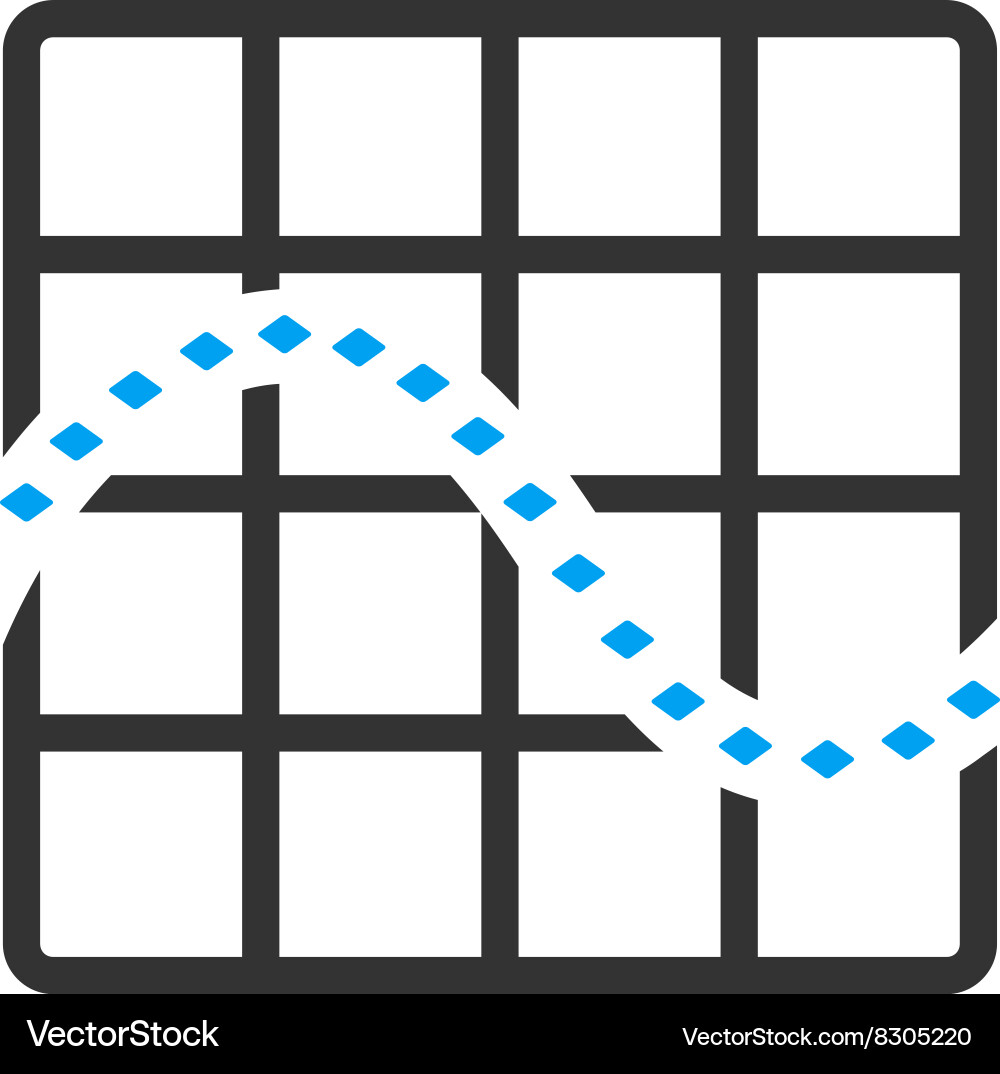 Dotted function chart toolbar icon Vector Image