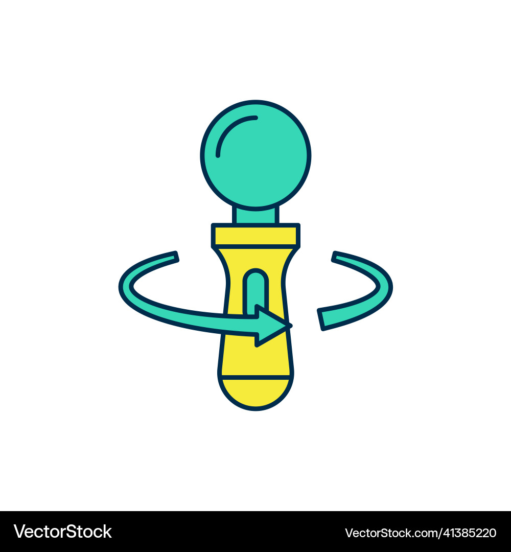 Filled outline vr controller game icon isolated vector image