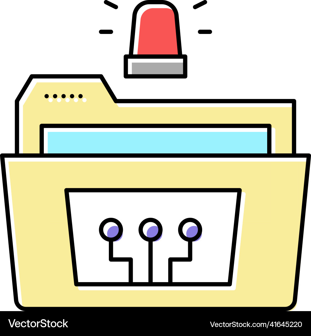 Folder with debug report color icon vector image