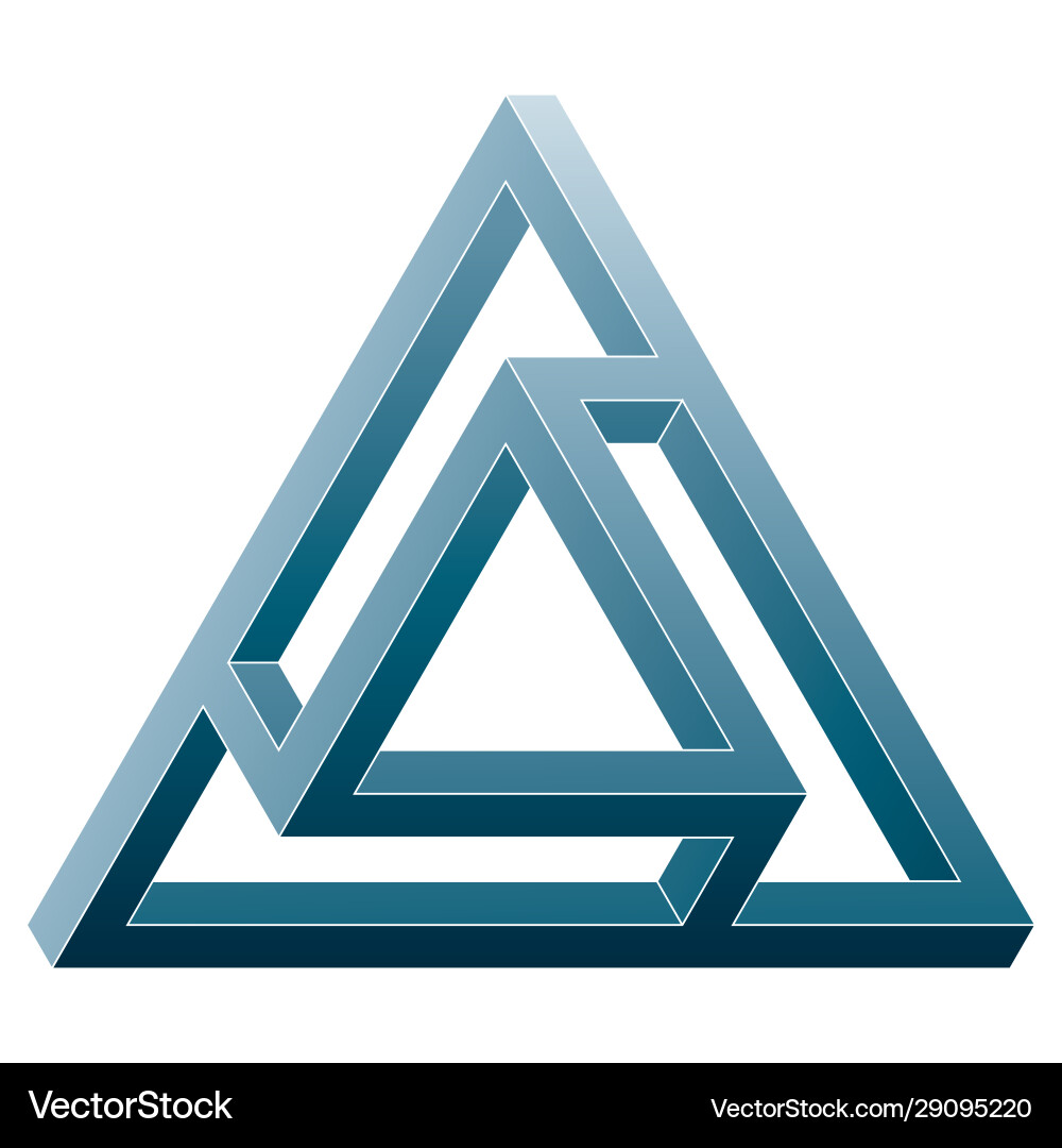 Impossible Triangular Illusion Vector Image