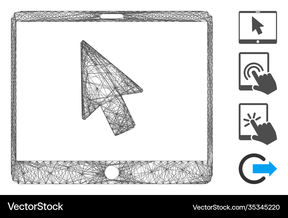 Net tablet arrow pointer mesh Net tablet arrow pointer mesh Vector Image