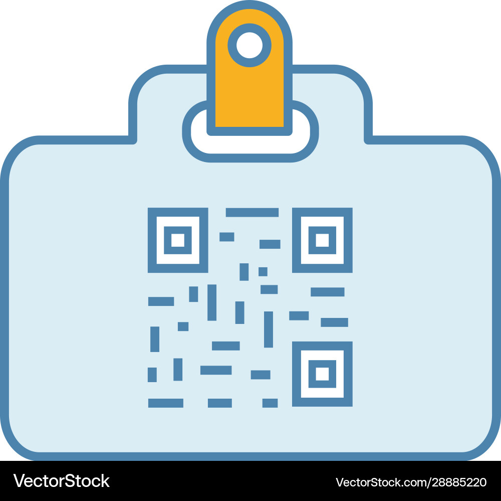 Qr code identification card color icon Qr code identification card color icon vector image