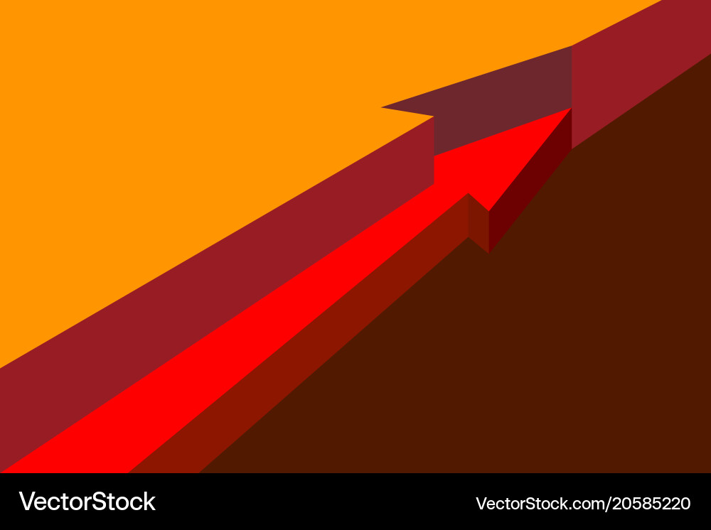 Red arrow hidden in layers isometry visual aid Vector Image