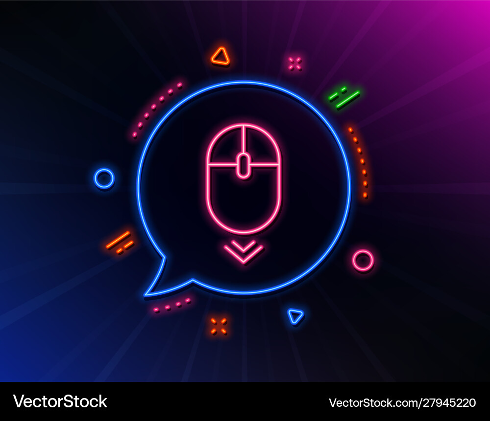Scroll down mouse line icon scrolling screen sign Vector Image
