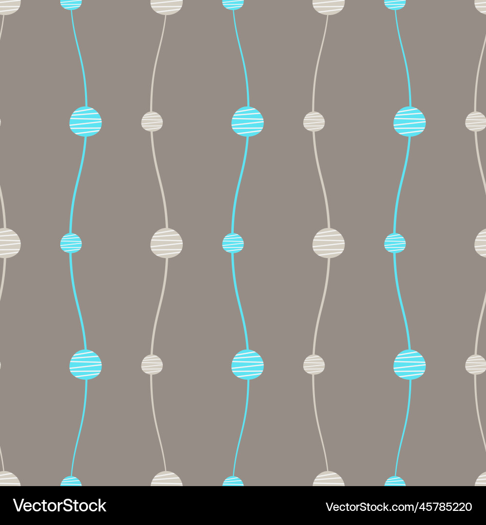 Seamless abstract pattern waves with circles vector image