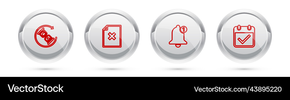 Set line waiting delete file document bell Set line waiting delete file document bell vector image