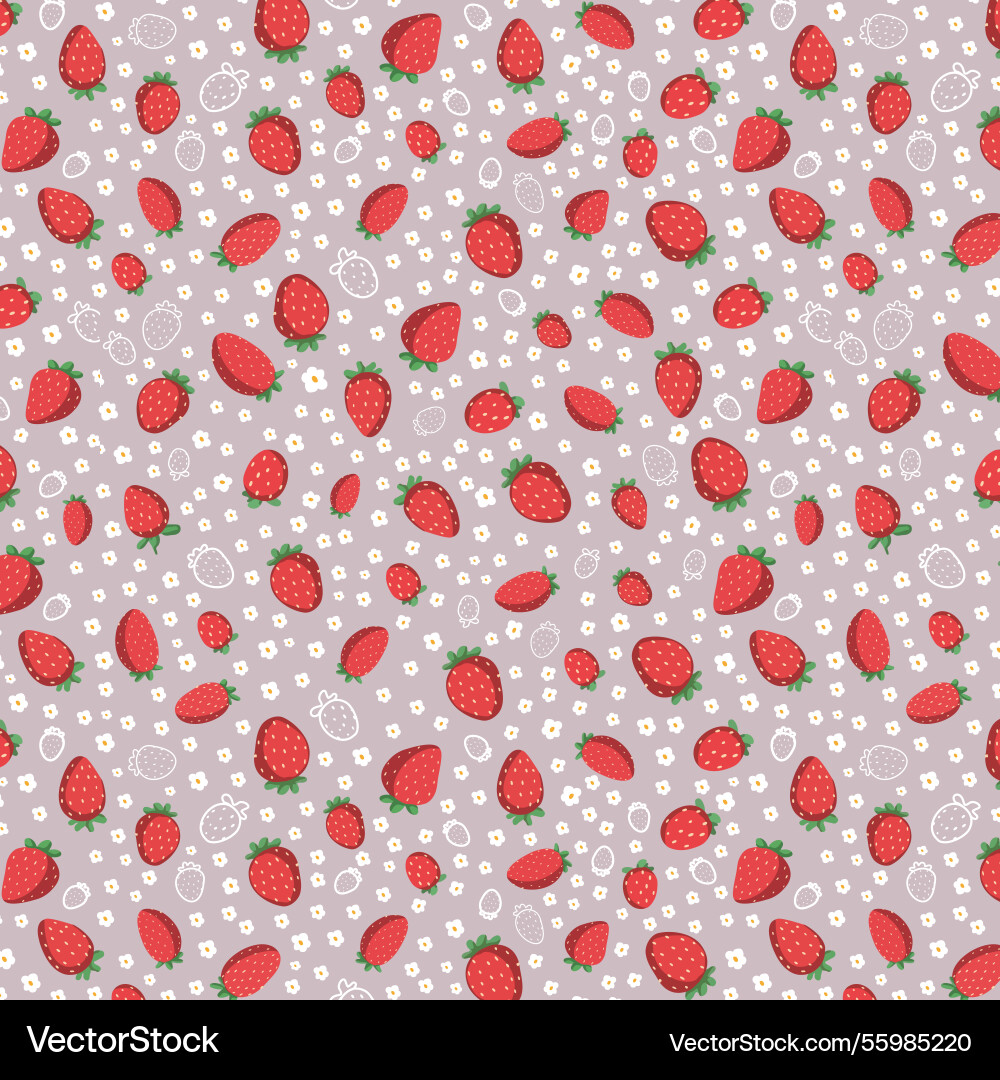 Strawberry pattern summer design Vector Image