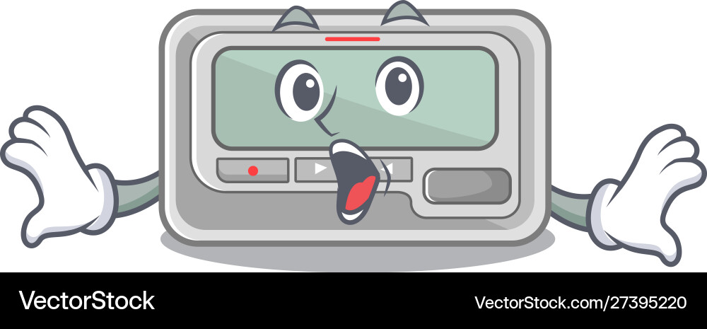 Surprised toy pager in character shape Surprised toy pager in character shape Vector Image