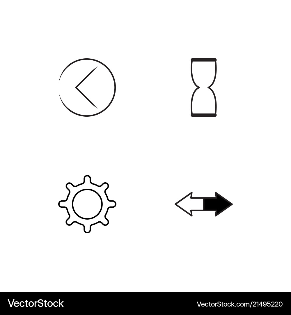 Time linear icons set simple outline Vector Image