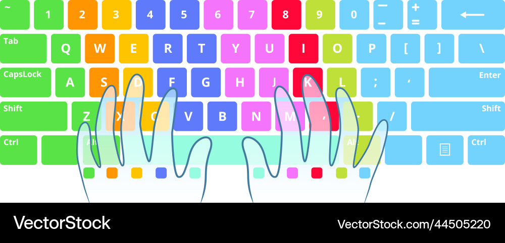 Typing Practice Scheme - Keyboard Training vector image
