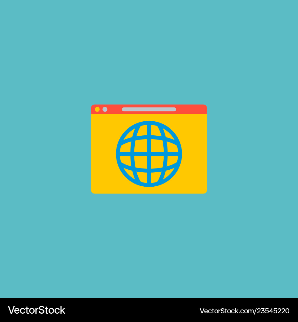 Web browser icon flat element Vector Image