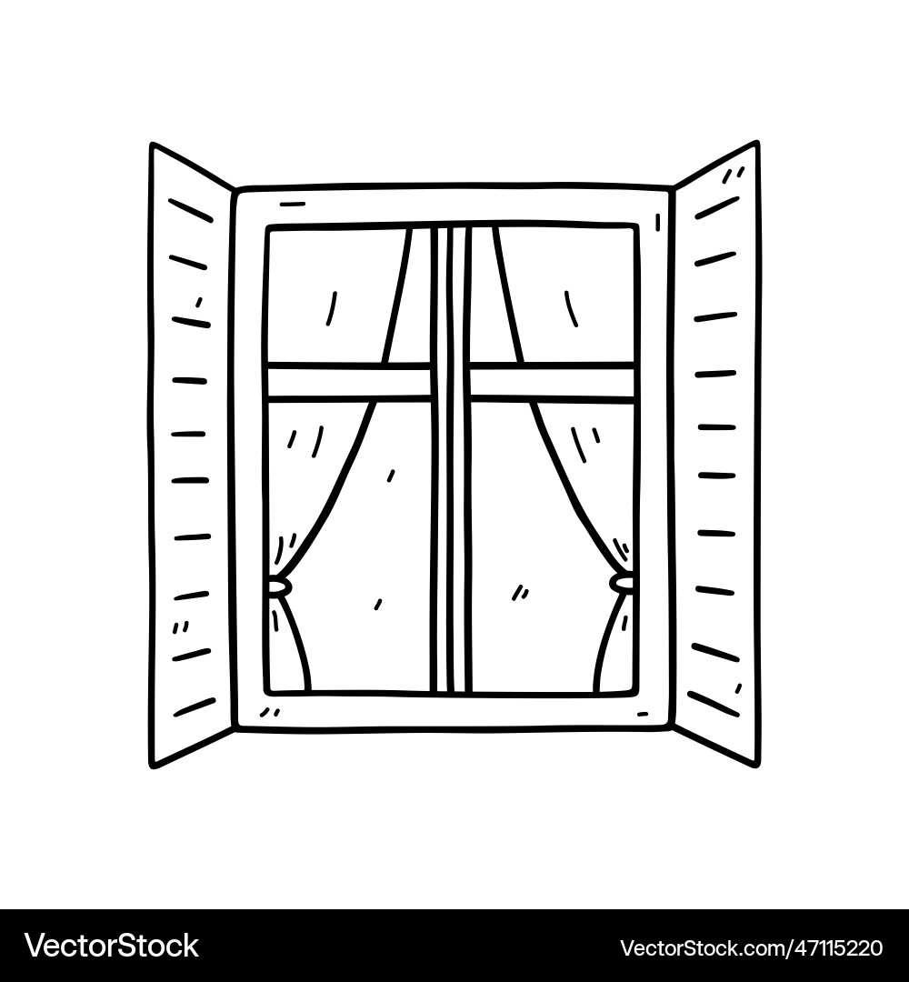 Window with open shutters isolated on white Window with open shutters isolated on white vector image