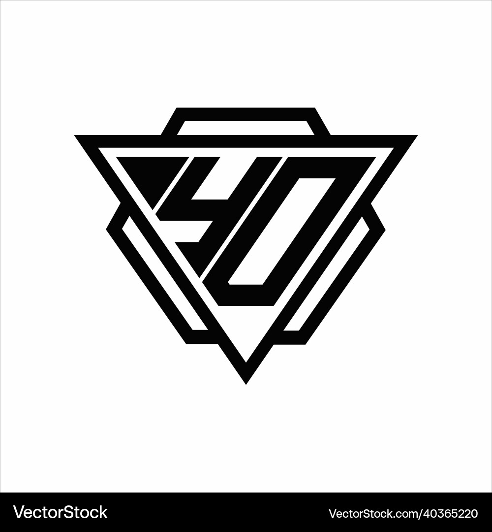 Yd logo monogram with triangle and hexagon Vector Image